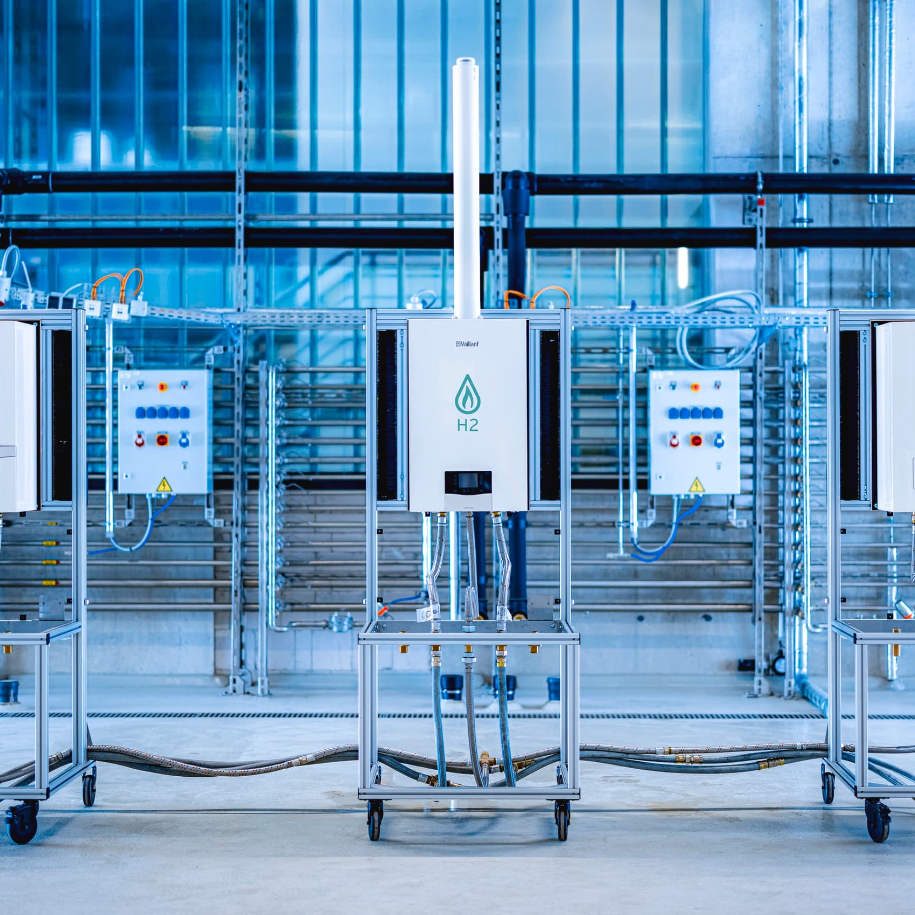 Waterstofketel in een testcentrum