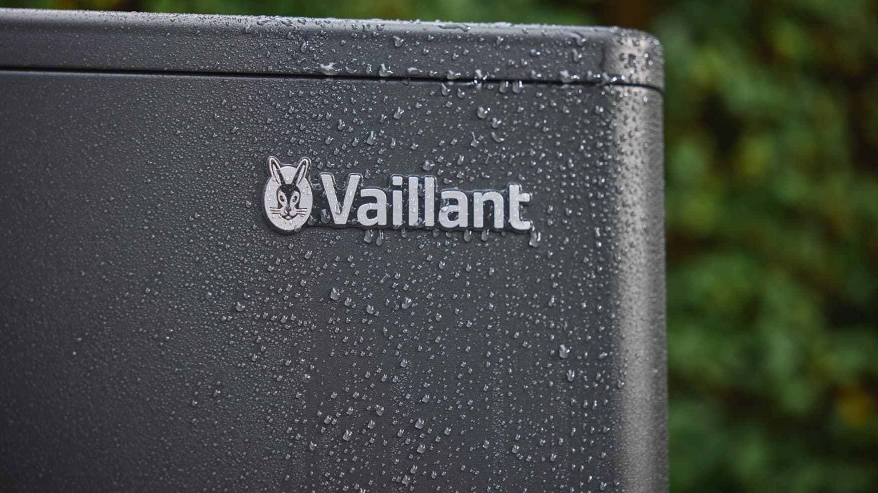 Closeup van een Vaillant warmtepomp