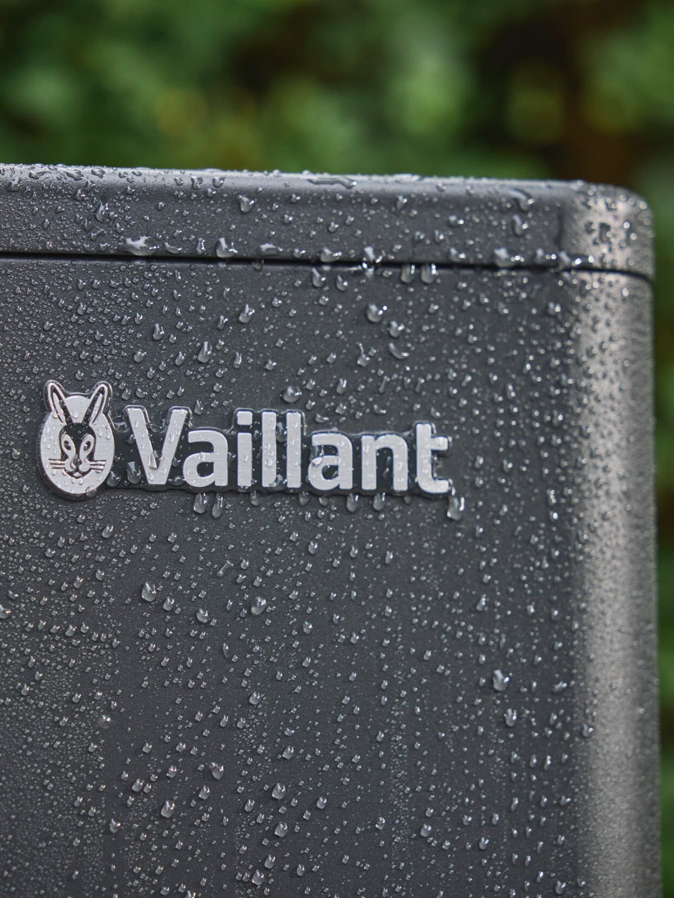 Closeup van een Vaillant warmtepomp